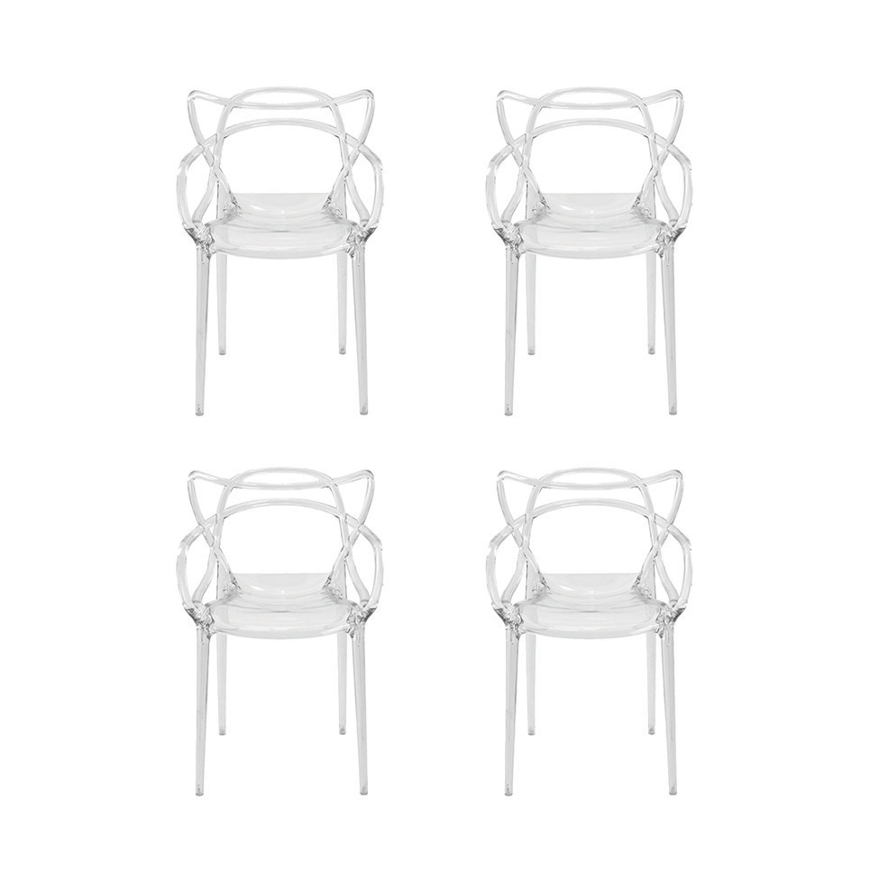 Conjunto de 4 Cadeiras Allegra Incolor
