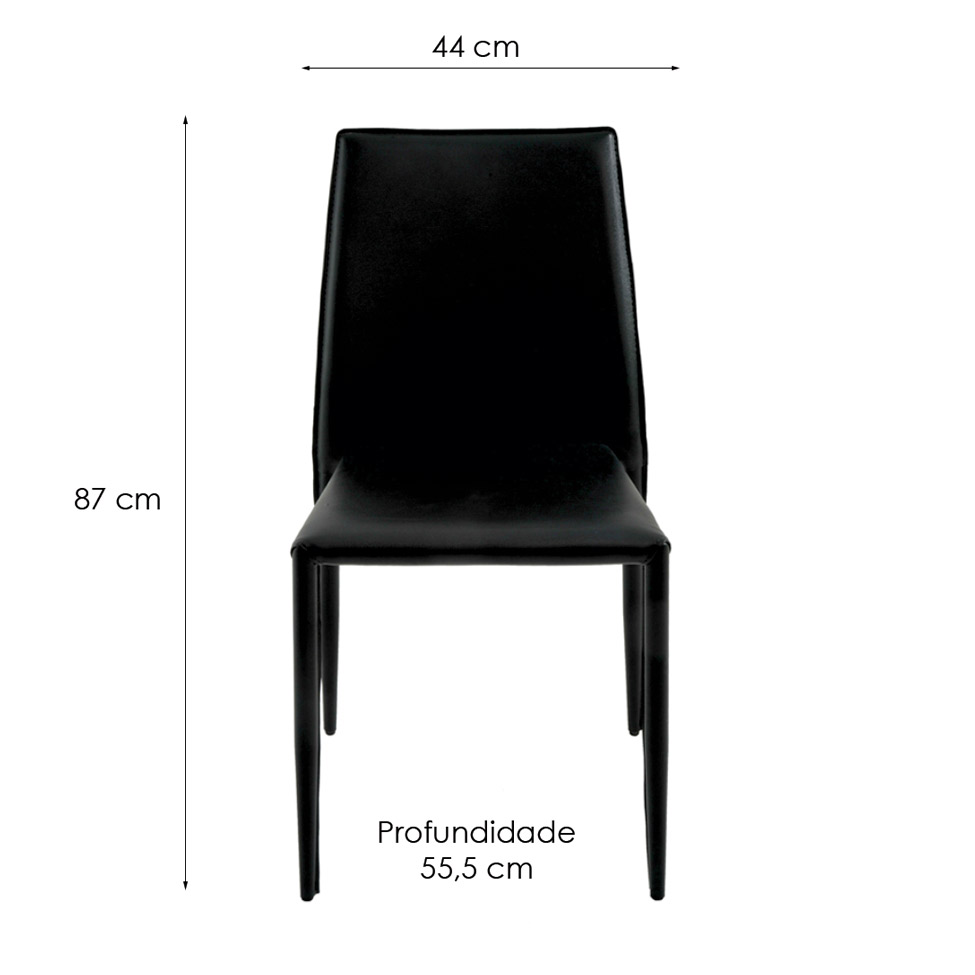 Conjunto de 4 Cadeiras Amanda I Preta