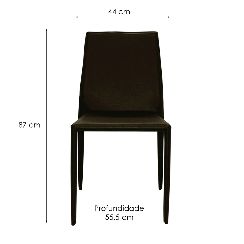 Conjunto de 4 Cadeiras Amanda Marrom