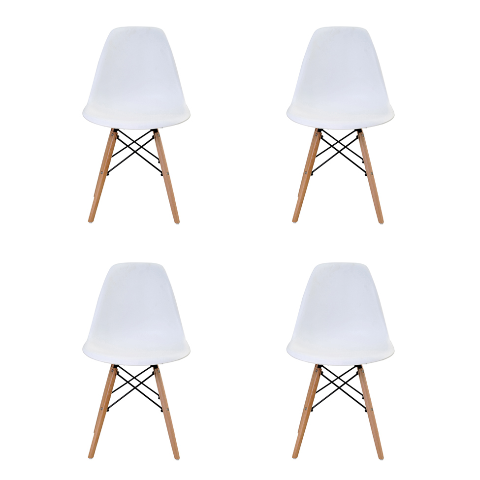 Conjunto de 4 Cadeiras Eiffel Branca