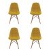 Conjunto de 4 Cadeiras Eiffel Estofada Amarela