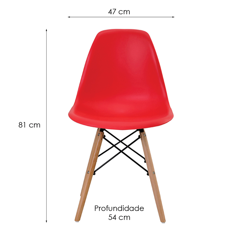 Conjunto de 4 Cadeiras Eiffel Vermelha
