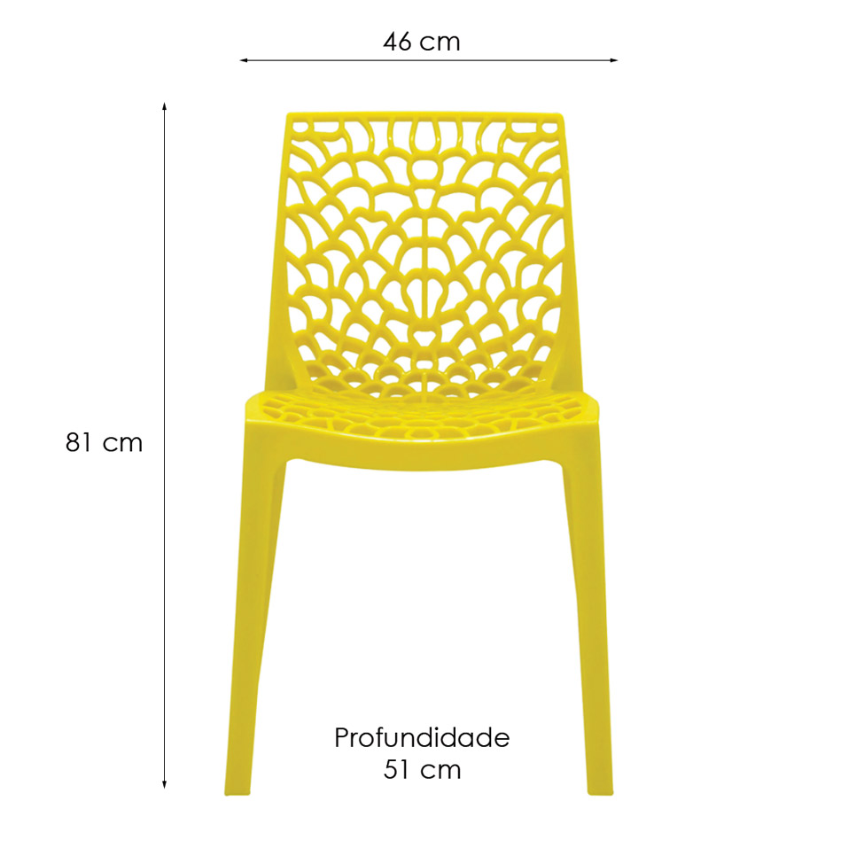 Conjunto de 4 Cadeiras Gruv Amarela