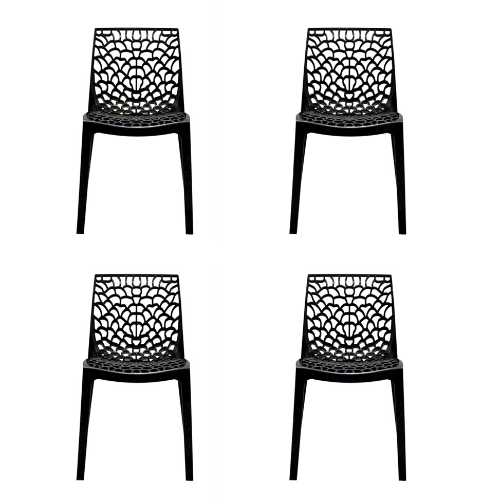 Conjunto de 4 Cadeiras Gruv Preta