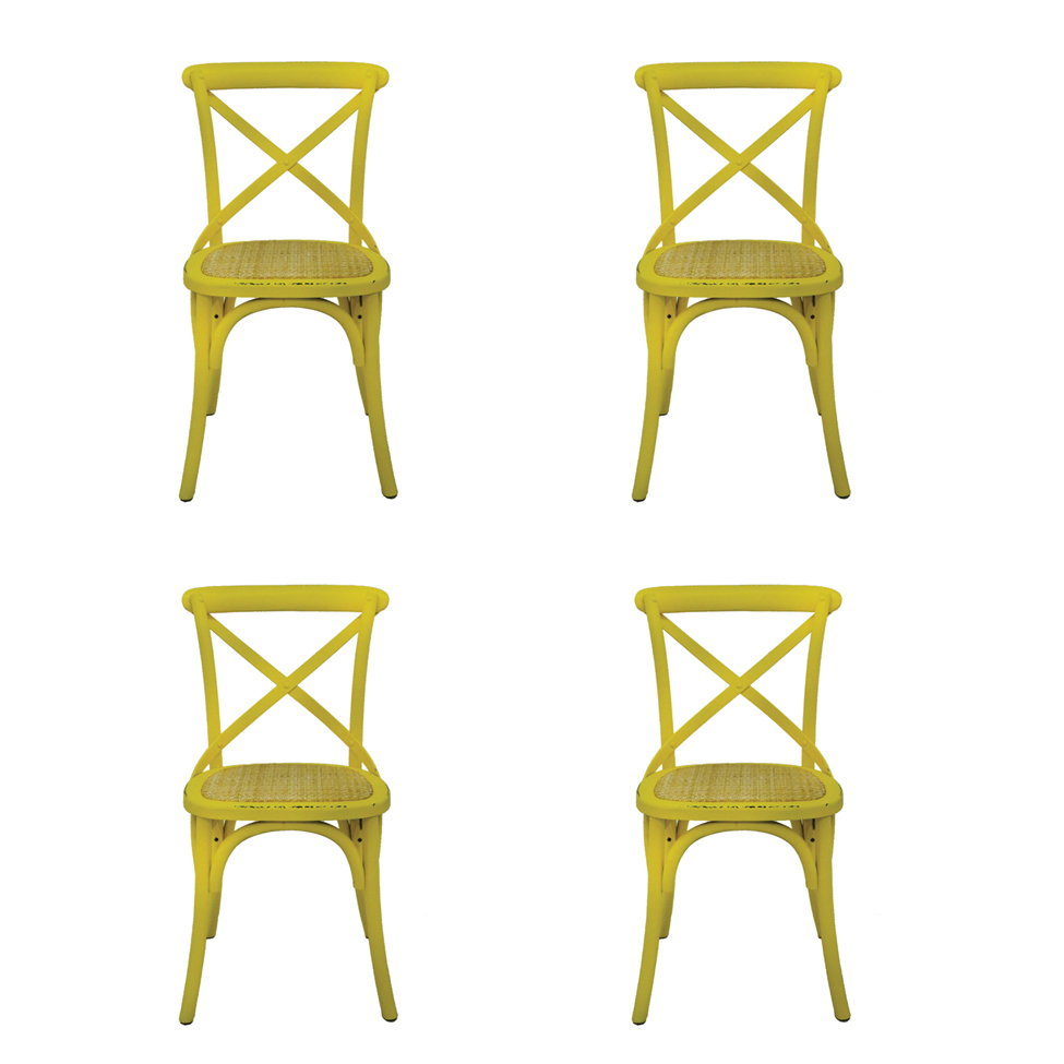 Conjunto de 4 Cadeiras Katrina Amarela