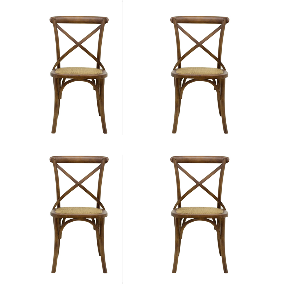 Conjunto de 4 Cadeiras Katrina Marrom Escuro