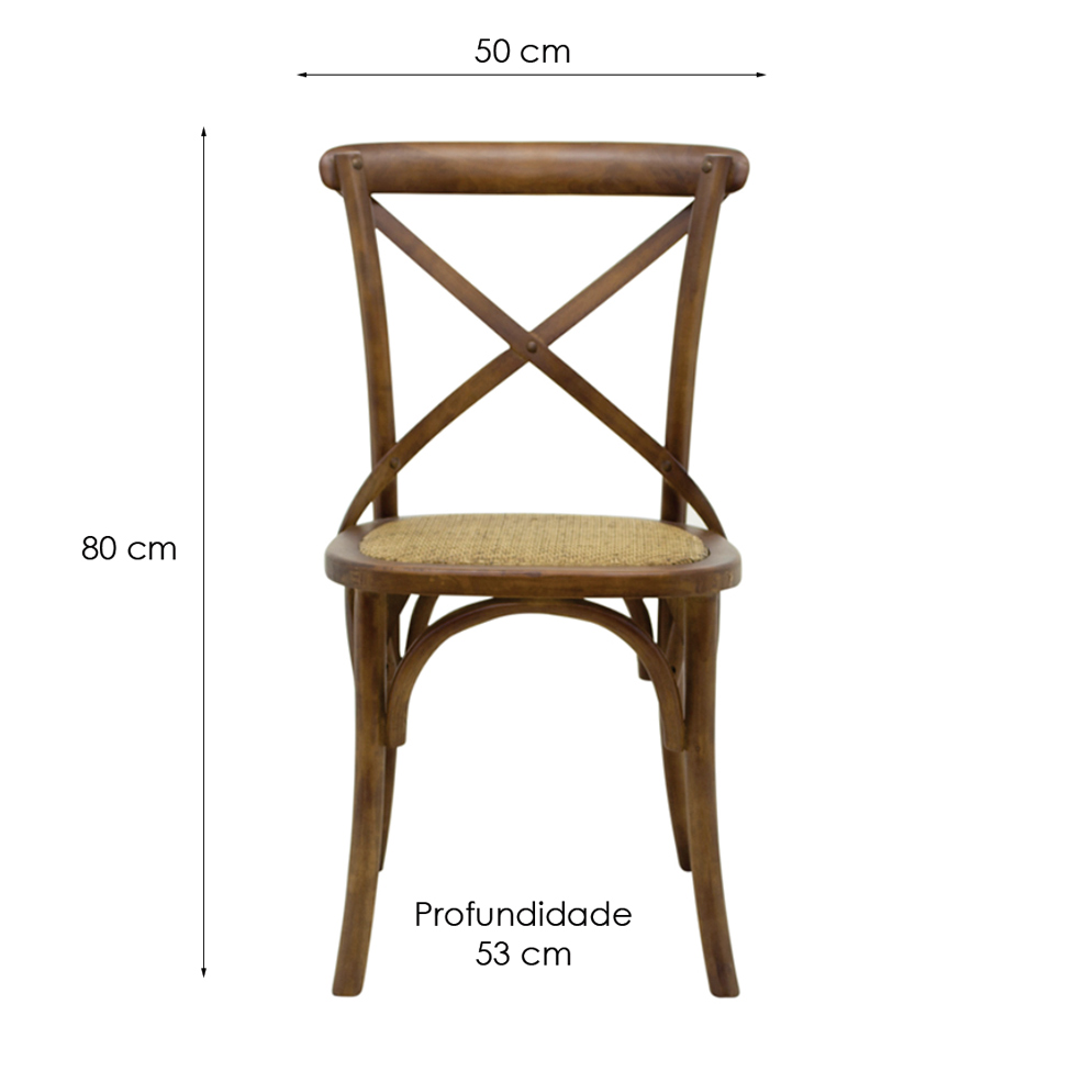 Conjunto de 4 Cadeiras Katrina Marrom Escuro