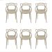 Conjunto de 6 Cadeiras Allegra Nude