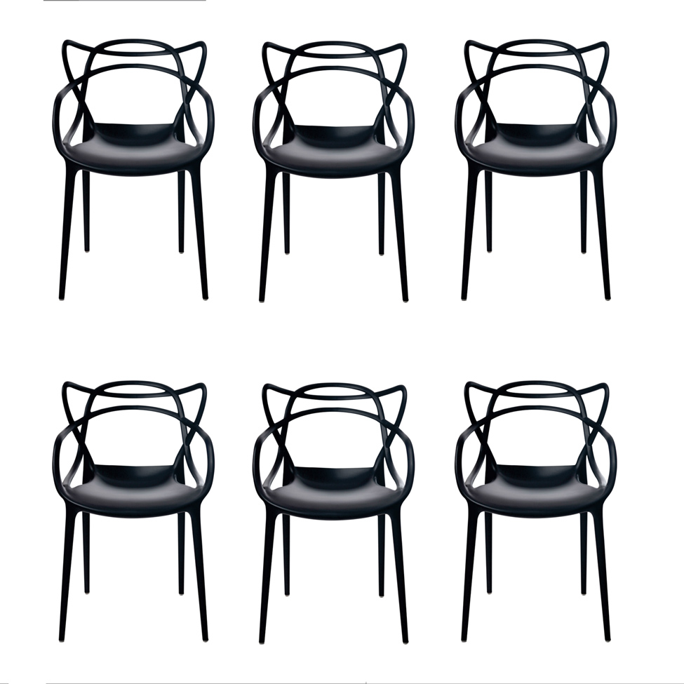 Conjunto de 6 Cadeiras Allegra Preta