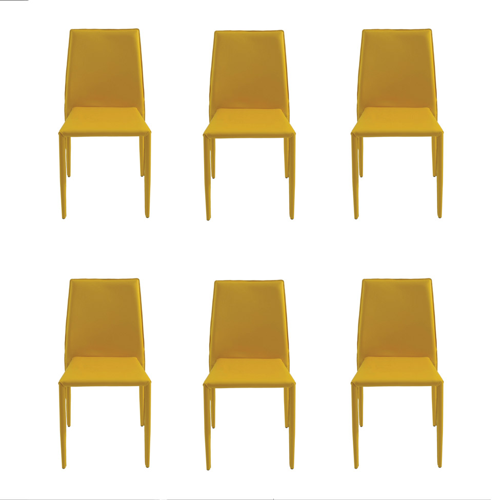 Conjunto de 6 Cadeiras Amanda Amarela