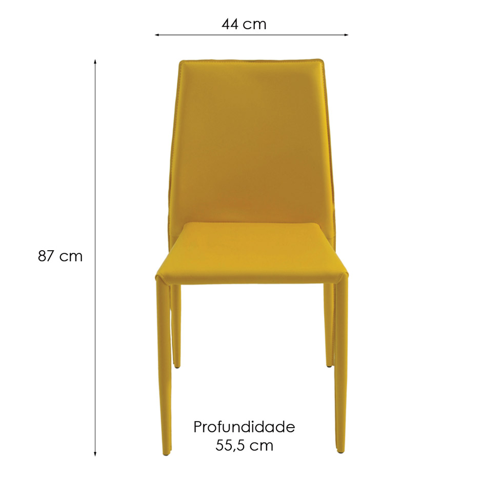 Conjunto de 6 Cadeiras Amanda Amarela