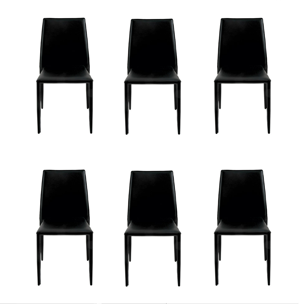 Conjunto de 6 Cadeiras Amanda I Preta