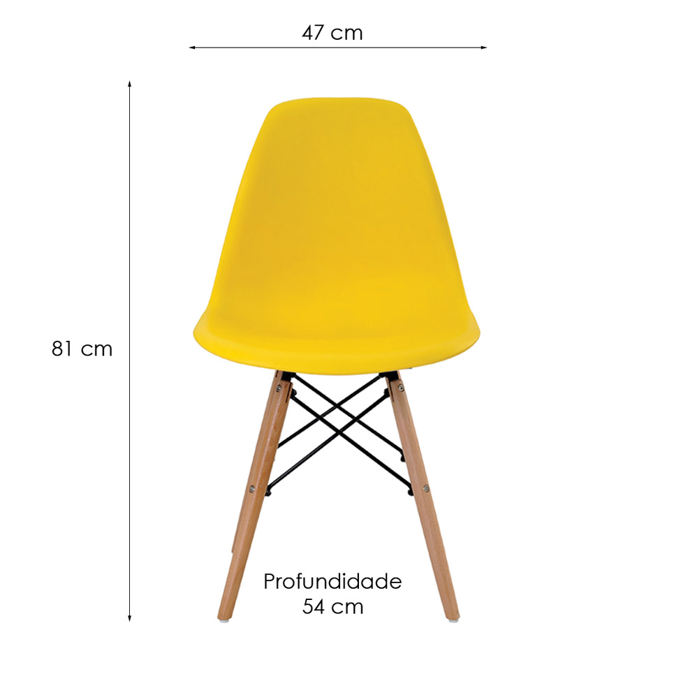 Conjunto de 6 Cadeiras Eiffel Amarela