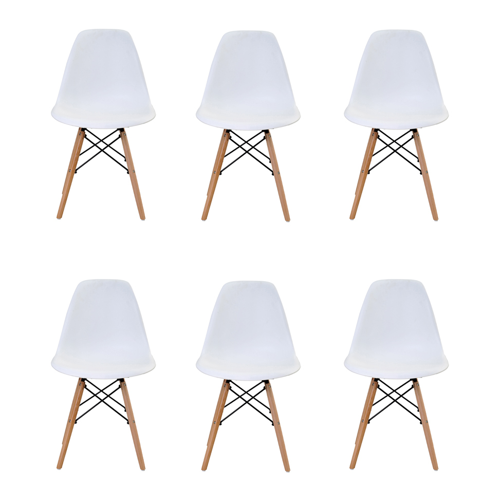 Conjunto de 6 Cadeiras Eiffel Branca