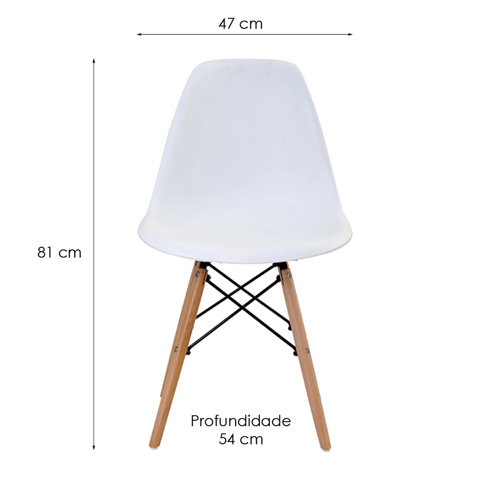 Conjunto de 6 Cadeiras Eiffel Branca