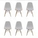 Conjunto de 6 Cadeiras Eiffel Estofada Branca