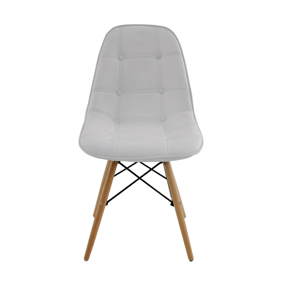 Conjunto de 6 Cadeiras Eiffel Estofada Branca