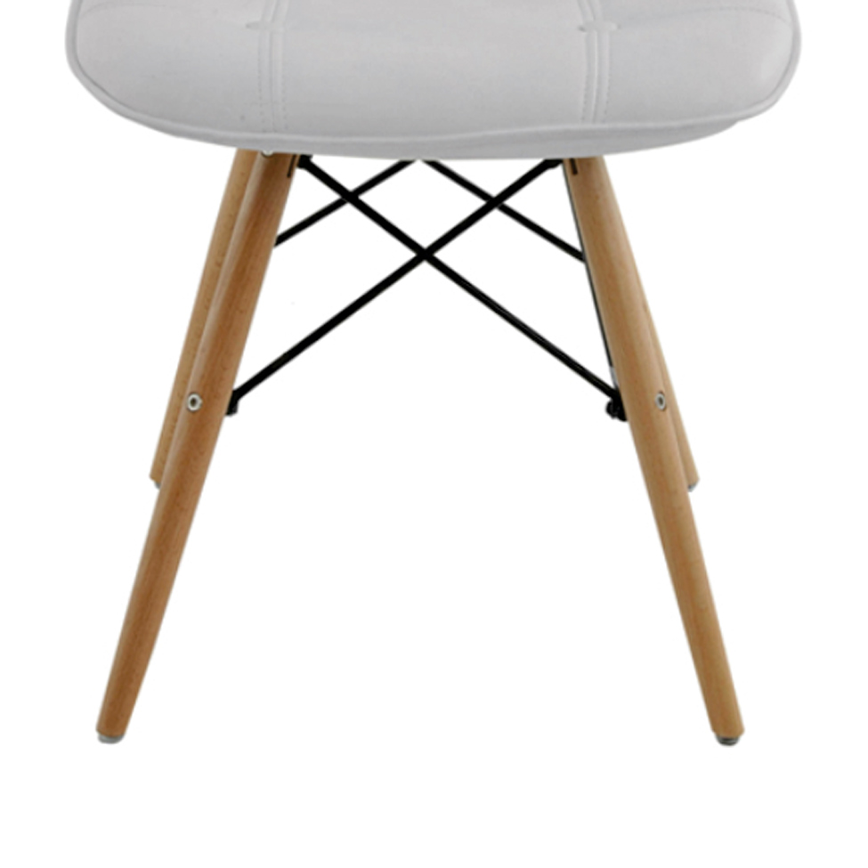 Conjunto de 6 Cadeiras Eiffel Estofada Branca