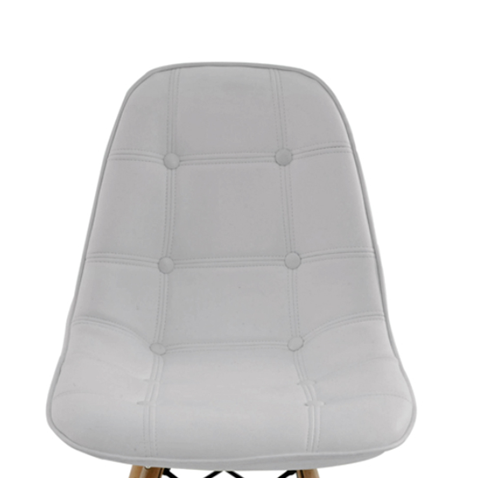 Conjunto de 6 Cadeiras Eiffel Estofada Branca