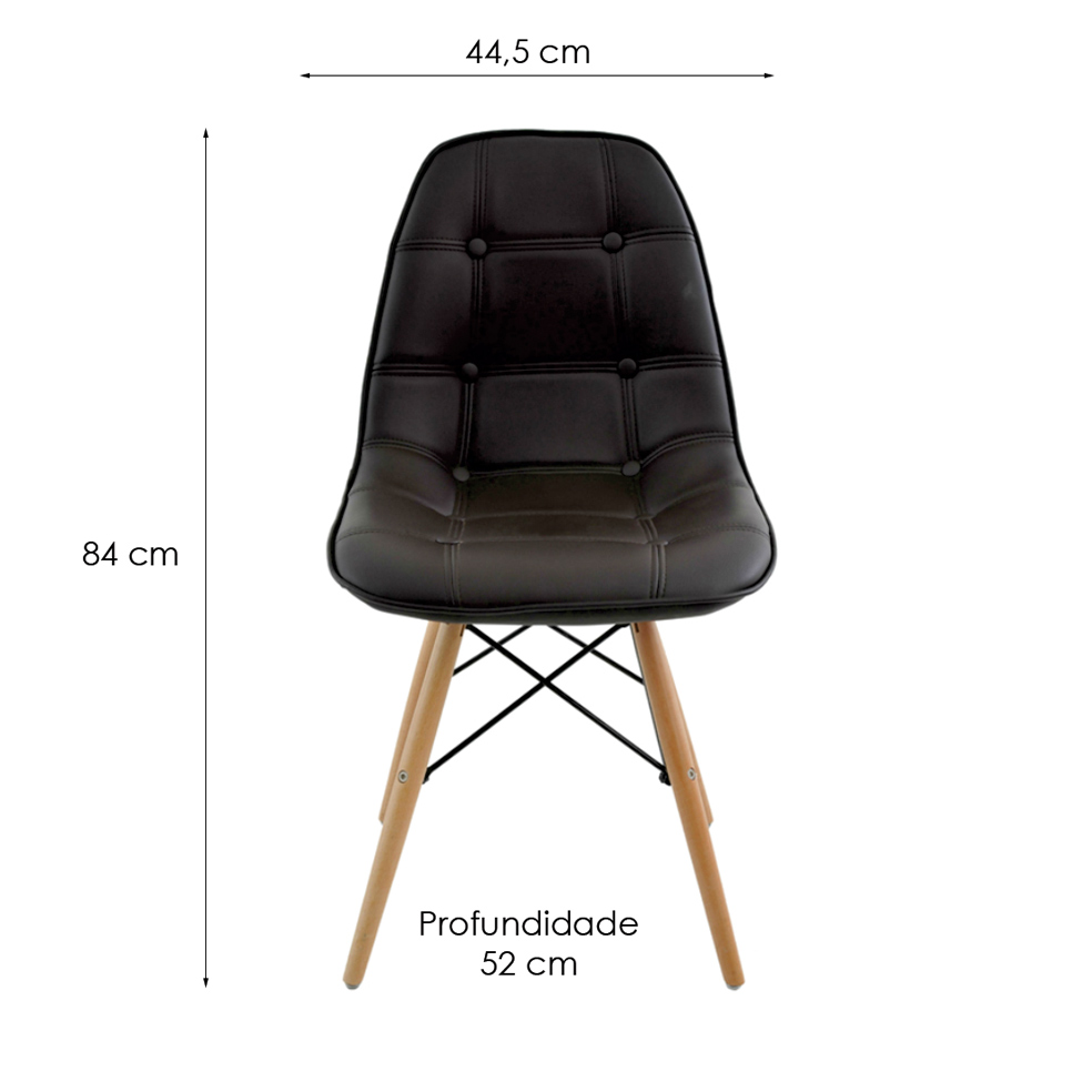 Conjunto de 6 Cadeiras Eiffel Marrom