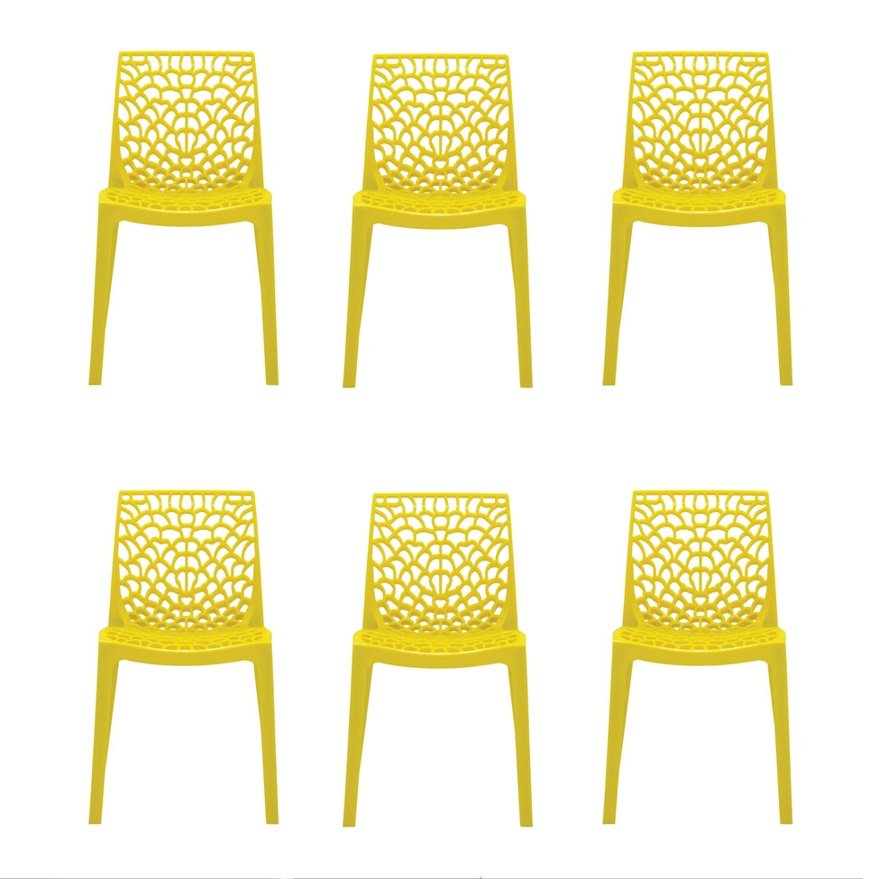 Conjunto de 6 Cadeiras Gruv Amarela