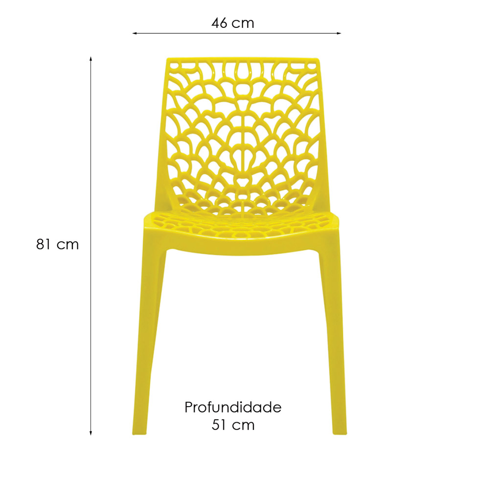 Conjunto de 6 Cadeiras Gruv Amarela