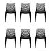 Conjunto de 6 Cadeiras Gruv Preta