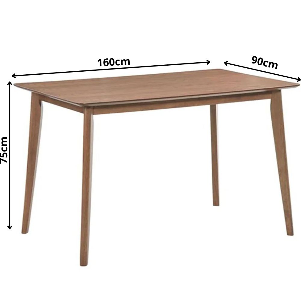 Mesa Finlândia 160x90cm - Nogueira