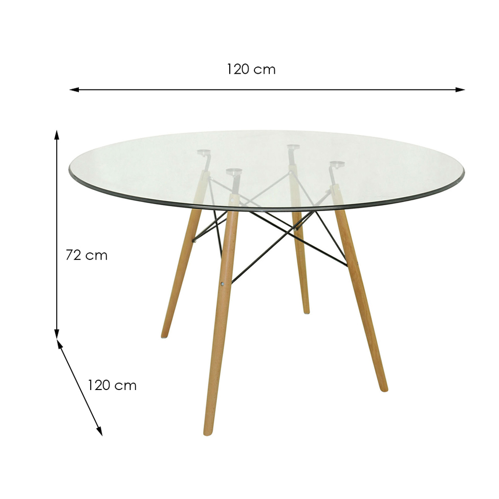 Mesa de Jantar Redonda Eiffel Madeira 120 cm