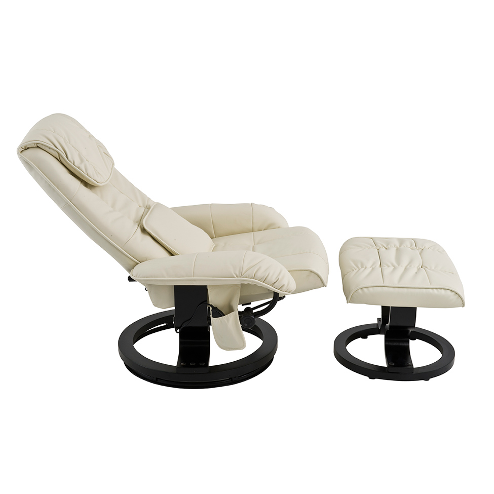 Poltrona de Massagem com Puff Louisiana Creme