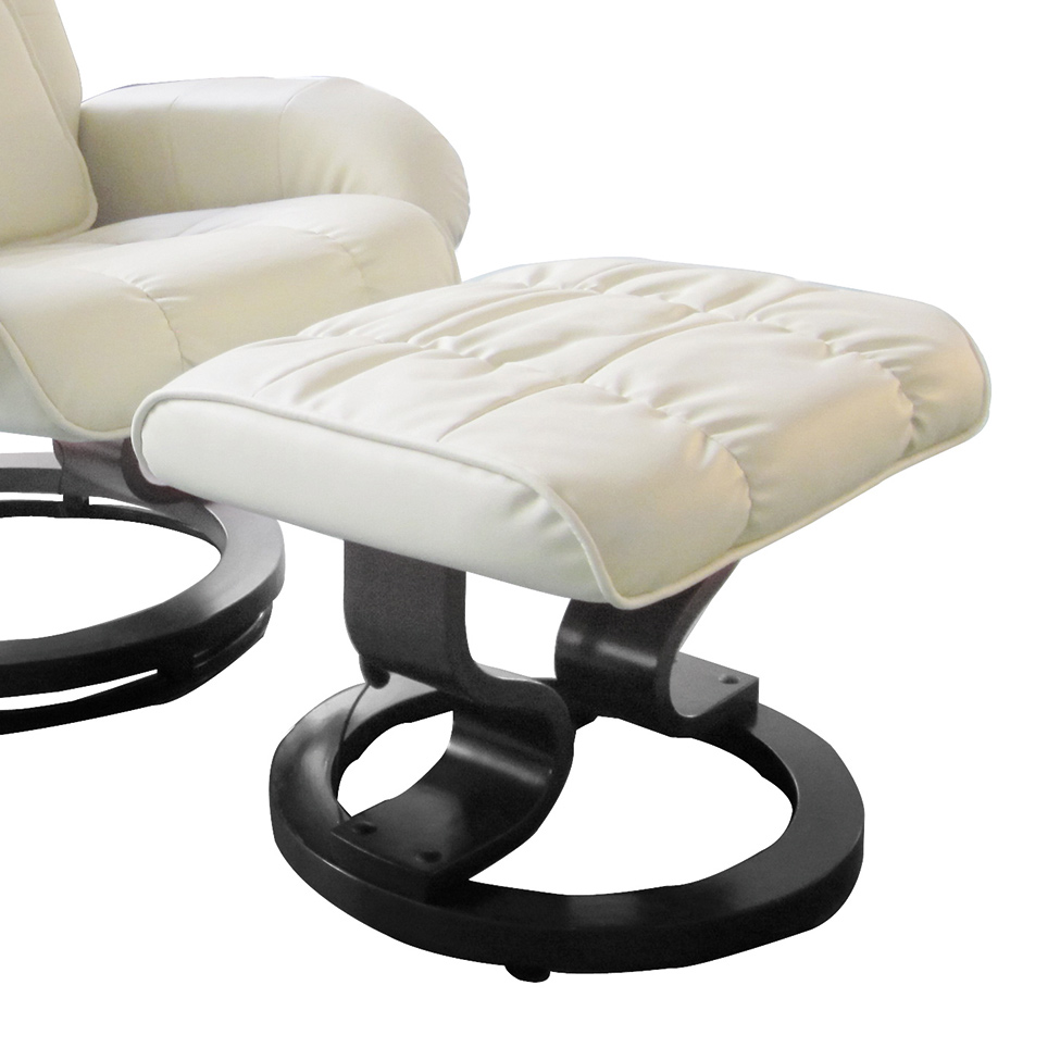 Poltrona de Massagem com Puff Louisiana Creme