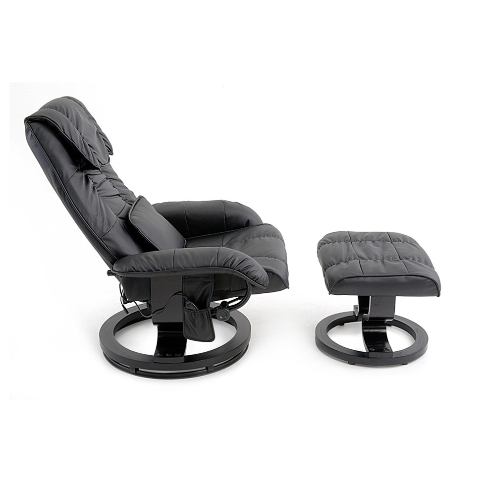 Poltrona de Massagem com Puff Louisiana Preto