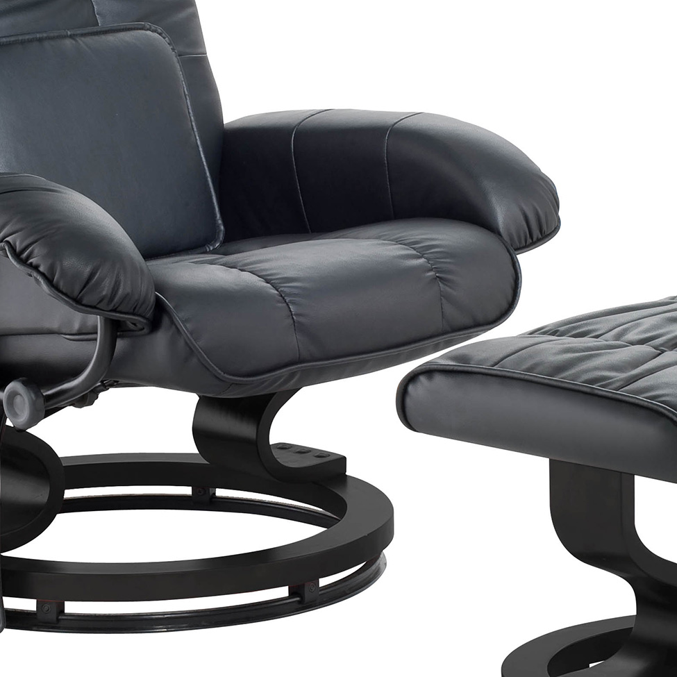 Poltrona de Massagem com Puff Louisiana Preto