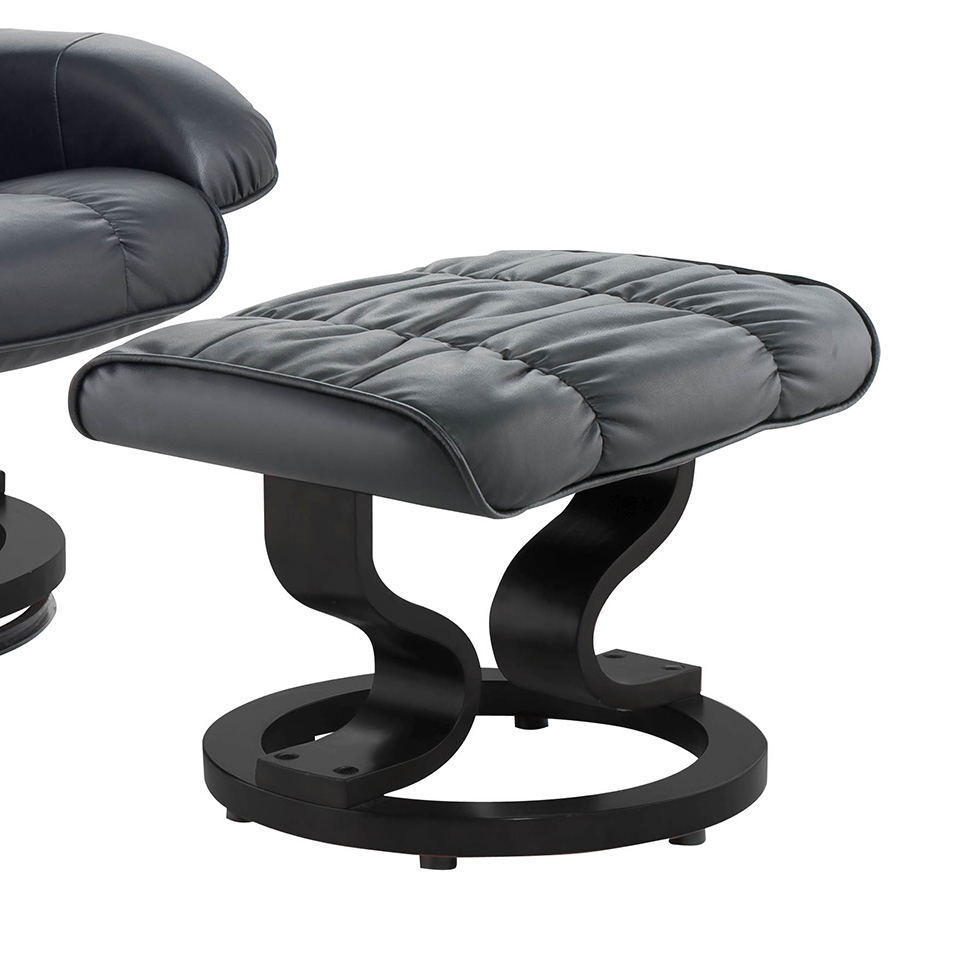 Poltrona de Massagem com Puff Louisiana Preto