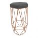 Banqueta Decorativa Hexagonal Aramado Bronze Acento em Suede