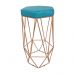 Banqueta Decorativa Hexagonal Aramado Bronze Acento em Suede