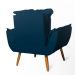 Conjunto 2 Poltronas Decorativa Opala Suede Azul Marinho Rocha Móveis