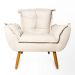 Conjunto 2 Poltronas Decorativa Opala Suede Bege Rocha Móveis