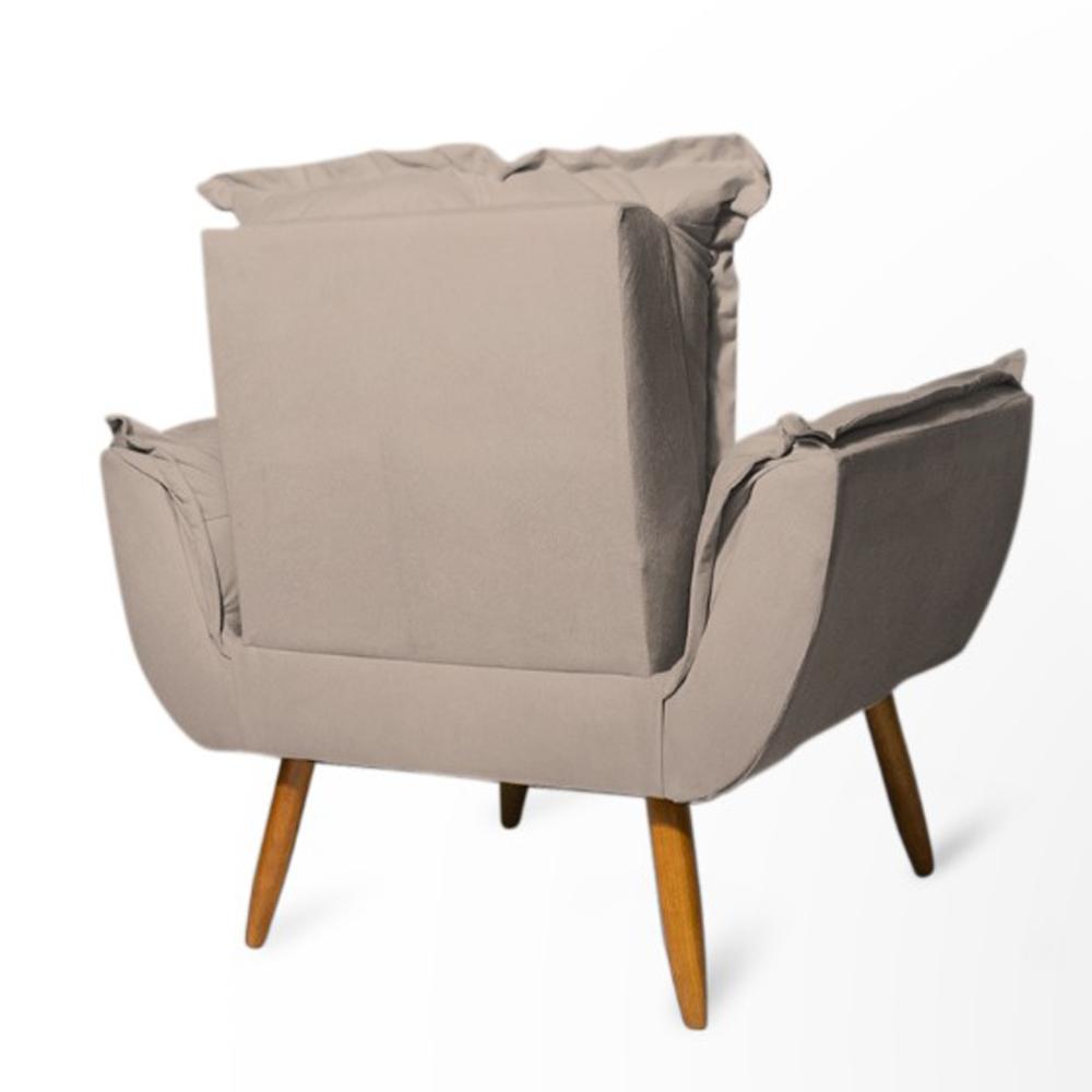 Conjunto 2 Poltronas Decorativa Opala Suede Cappuccino Rocha Móveis