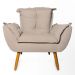 Conjunto 2 Poltronas Decorativa Opala Suede Cappuccino Rocha Móveis