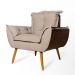 Conjunto 2 Poltronas Decorativa Opala Suede Cappuccino Rocha Móveis