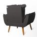 Conjunto 2 Poltronas Decorativa Opala Suede Cinza Rocha Móveis