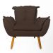 Conjunto 2 Poltronas Decorativa Opala Suede Marrom Rocha Móveis