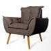 Conjunto 2 Poltronas Decorativa Opala Suede Marrom Rocha Móveis