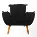 Conjunto 2 Poltronas Decorativa Opala Suede Preto Rocha Móveis