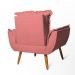 Conjunto 2 Poltronas Decorativa Opala Suede Rosê Rocha Móveis