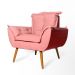 Conjunto 2 Poltronas Decorativa Opala Suede Rosê Rocha Móveis