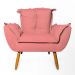 Conjunto 2 Poltronas Decorativa Opala Suede Rosê Rocha Móveis
