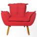 Conjunto 2 Poltronas Decorativa Opala Suede Vermelho Rocha Móveis