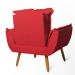 Conjunto 2 Poltronas Decorativa Opala Suede Vermelho Rocha Móveis